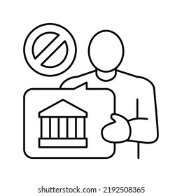 unbanked finance line icon vector. unbanked finance sign. isolated contour symbol black illustration