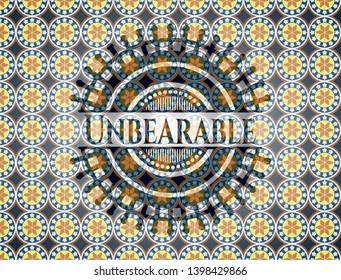 Unbearable arabesque style emblem. arabic decoration.