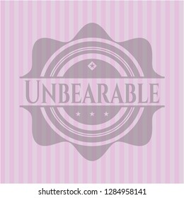 Unbearable badge with pink background