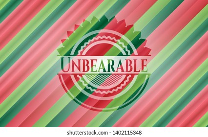 Unbearable christmas badge. Vector Illustration. Detailed.