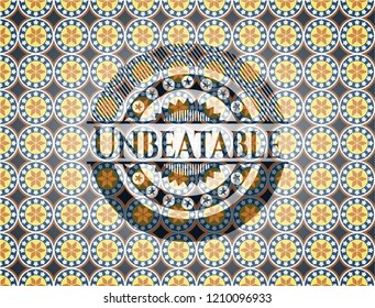 Unbeatable arabic style badge. Arabesque decoration.