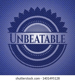 Unbeatable with denim texture. Vector Illustration. Detailed.