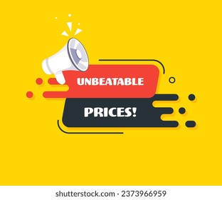 Unbeatable prices sign. Pop art style. Speech bubble. Unbeatable prices sign. Icon for Business and Advertising. Unbeatable prices. Vector icon