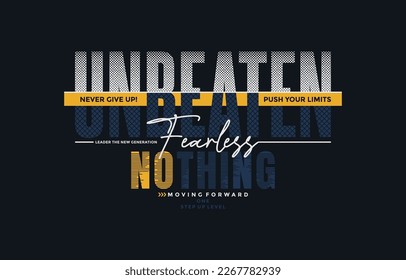 Unübertroffenes, furchtloses Nichts, modernes und stilvolles Typografie-Slogan. Farbige abstrakte Design-Vektorgrafik für Print-T-Shirt, Apfel, Hintergrund, Typografie, Poster und mehr.