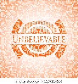 Unbelievable abstract orange mosaic emblem