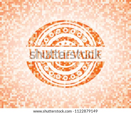 Unbelievable abstract orange mosaic emblem