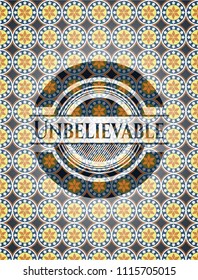 Unbelievable arabesque badge. arabic decoration.
