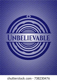 Unbelievable emblem with jean texture