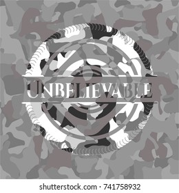 Unbelievable grey camo emblem
