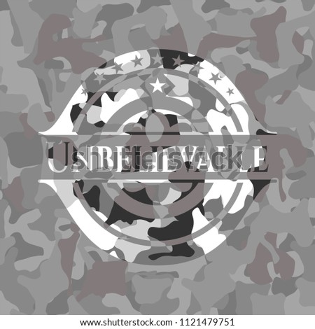 Unbelievable grey camo emblem