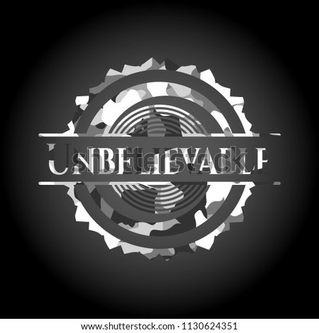 Unbelievable on grey camouflage pattern