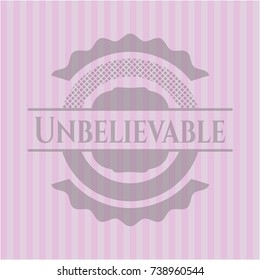 Unbelievable retro style pink emblem