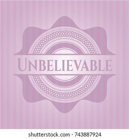 Unbelievable retro style pink emblem