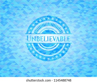 Unbelievable sky blue mosaic emblem