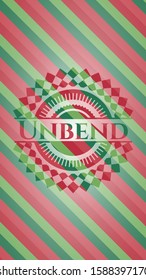 Unbend christmas style emblem. Vector Illustration. Detailed.