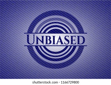 Unbiased emblem with jean texture