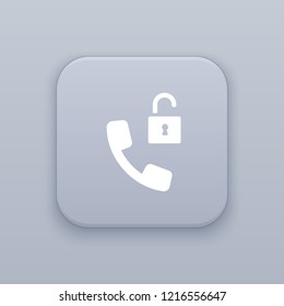 Unblock a contact button, best vector on a gray background