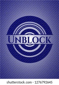 Unblock emblem with jean texture