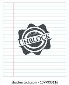 Unblock pencil emblem. Vector Illustration. Detailed.