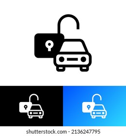 Unblocked car thin line icon. Vector illustration.