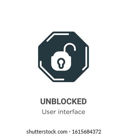 Unblocked glyph icon vector on white background. Flat vector unblocked icon symbol sign from modern user interface collection for mobile concept and web apps design.