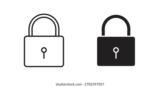 Icono desbloqueado con trazo editable y paquete de Vector plano