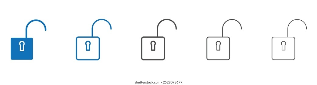 Icono desbloqueado Vector plano aislado en contorno