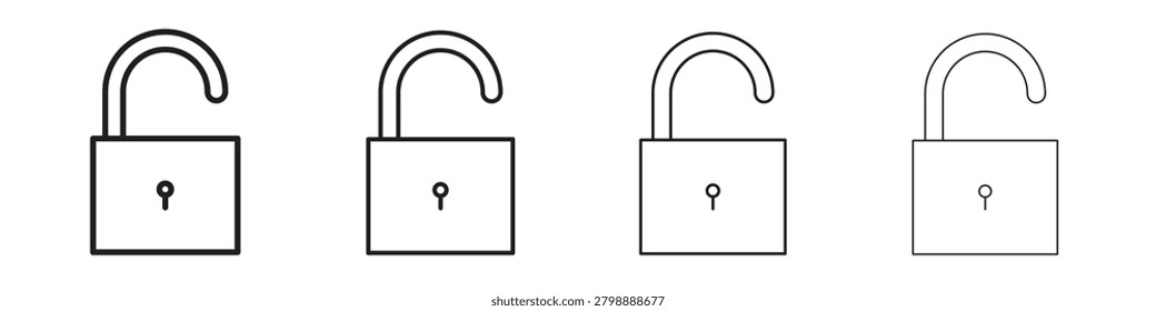 Unblocked icon, linear icon with editable stroke