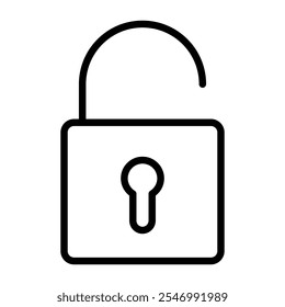 Logotipo lineal de icono desbloqueado aislado