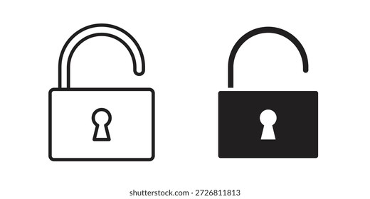 Colección de Vector de iconos desbloqueados para Diseños web. iconos planos
