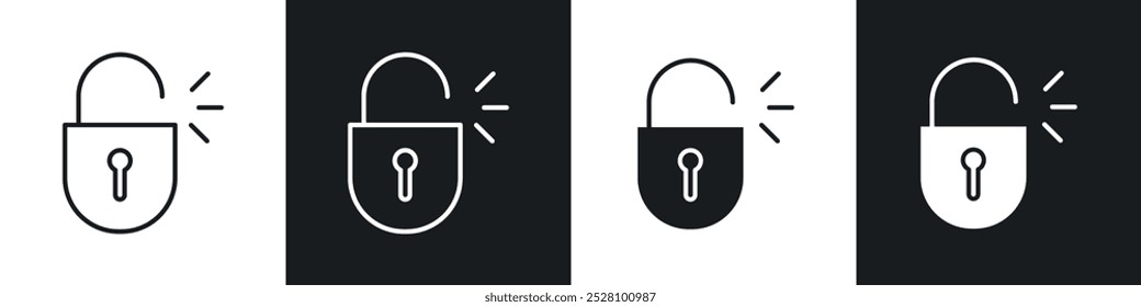 Icono de Vector desbloqueado en blanco y negro