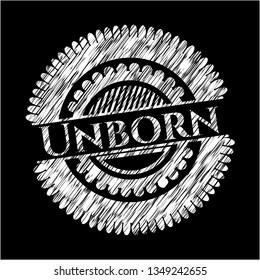 Unborn chalk emblem written on a blackboard