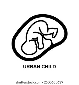 Unborn child icon. Prenatal human child  isolated on background vector illustration.