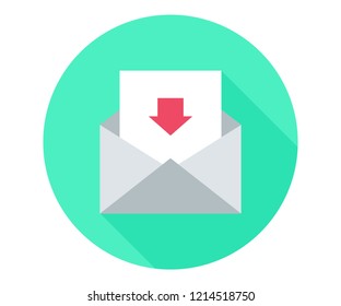 unbox e-mail. Incoming message Mail download. Mail download  icon. Incoming Messages correspondence sign. E-mail symbol. Quality design element. Classic style. Editable stroke. Vector