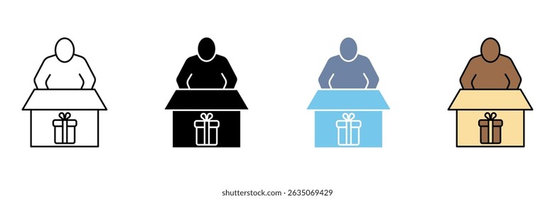 UNBOXING concept line icon. Simple element illustration.