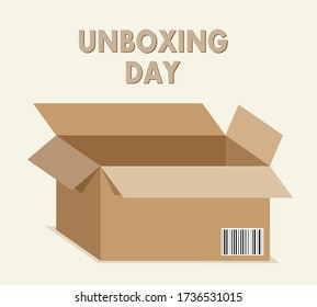 Unboxing day vector celebration background
