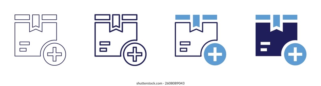 Unboxing experience icon in 4 different styles. Thin Line, Line, Bold Line, Duotone. Duotone style. Editable stroke.