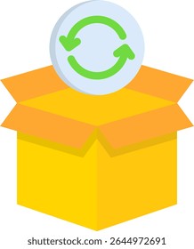 Unboxing Icon Flat Vector Illustration