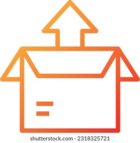 Unboxing Package Gradient Icon, Vektorgrafik