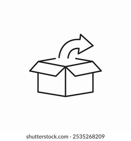 unboxing package icon sign vector