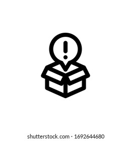 Unboxing Package Outline Icon Vector Illustration
