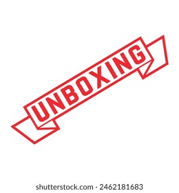 Unboxing Vector de diseño de sello de goma 