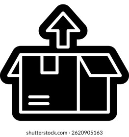 Unboxing Solid glyph icon, Unpack, Open Box