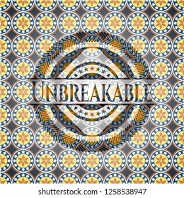 Unbreakable arabic emblem background. Arabesque decoration.