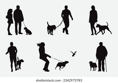 Unbreakable Bond, Elegant Silhouettes of Man and Dog Capturing Timeless Companionship