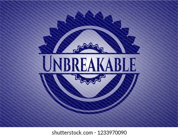 Unbreakable emblem with jean texture