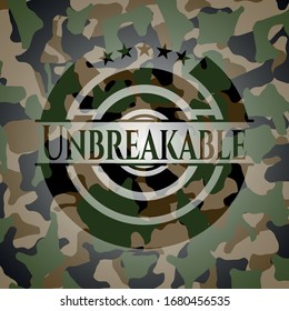 Unbreakable on camouflaged texture. Vector Illustration. Detailed.