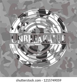 Unbreakable on grey camo texture