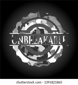 Unbreakable on grey camo texture