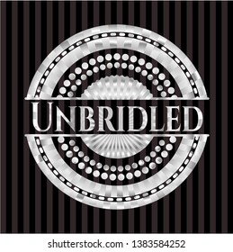 Unbridled silver shiny badge. Vector Illustration. Mosaic.